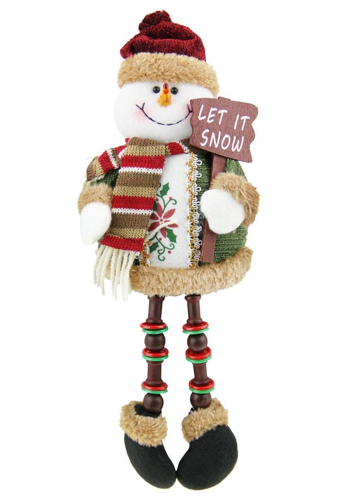 BXT Christmas Decorations Cute Sitting Santa Claus Snowman Figurine Christmas Tree Hanging Decoration Plush Stuffed Toy Doll Home Office Indoor Outdoor Table Fireplace Window Ornament Decor Xmas Gift - Image 2